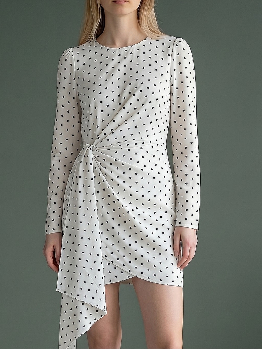 NWT! Lulu's Polka Dot Long Sleeved Fitted Dress